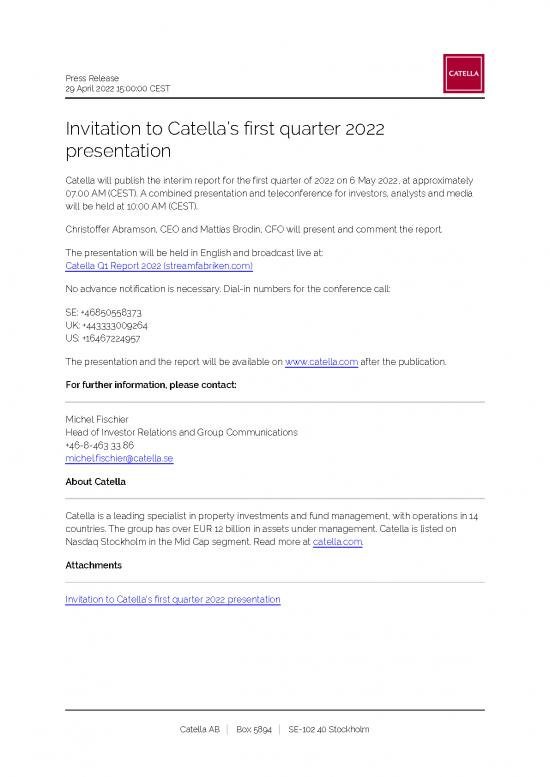 picture1_Conference Flyer Template Free Download 26024 | 20220429 Invitation To Catellas First Quarter 2022 Presentation 0