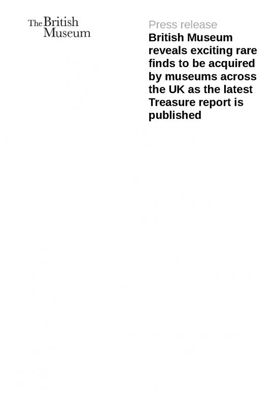 Report Template Doc 24018 | British Museum Treasure Report 2018 Release