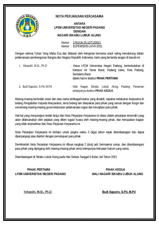 picture1_Perjanjian Kerjasama Id 25614 | Contah Nota Kesepakatan Nagari picture1_Perjanjian Kerjasama Id 25614 | Contah Nota Kesepakatan Nagari