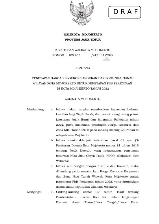 picture_Kepwali Penetapan Harga Resource Bangunan Dan Zona Nilai Tanah Wilayah Kota Mojokerto 2022 1