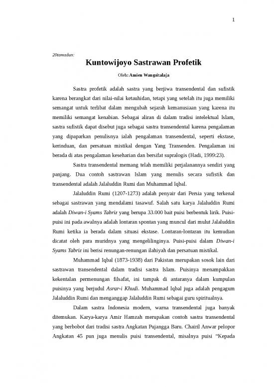 picture_Kuntowijoyo Sastrawan Profetik