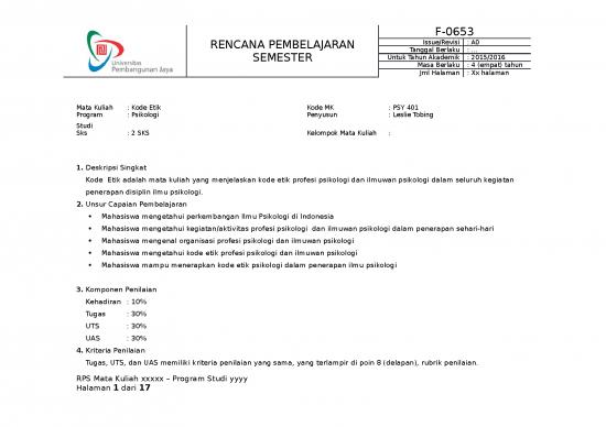 picture1_Contoh Penilaian Pembelajaran 24649 | Rps Psy312 Psy312 Rps