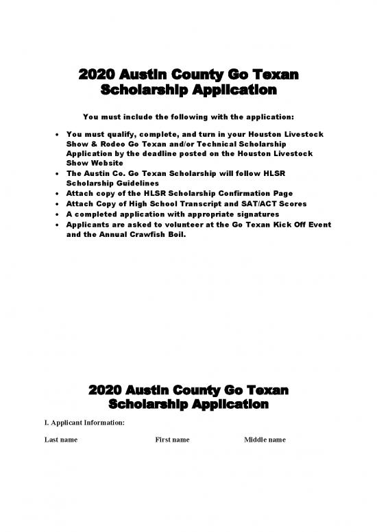 picture1_Go Texan Scholarship Id 27935 | 2020 Austin County Go Texan Scholarship