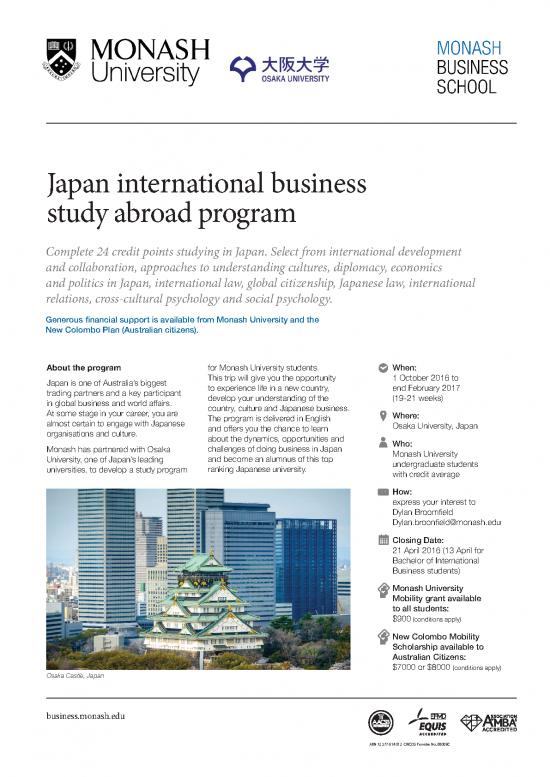 picture Monash University Colombo Id 27204 | 7238c Monash   Japan Study Abroad A4 Flyer   Final