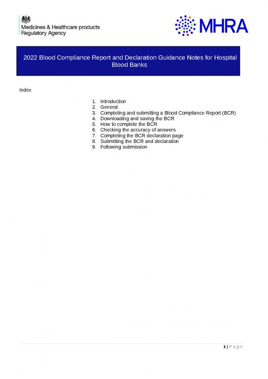 picture Word Document Report Template 28814 | Blood Compliance Report Guidance Notes 2022