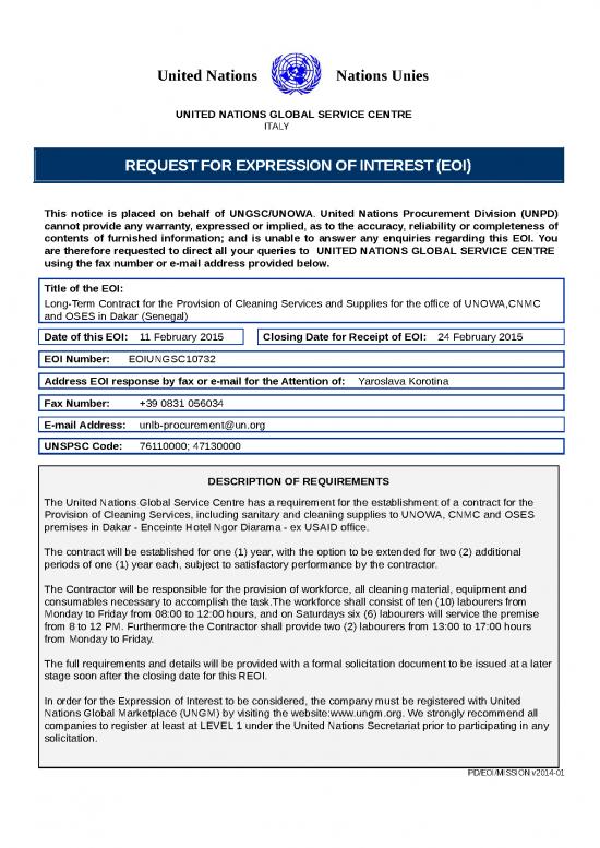 picture_Free Templates For Cleaning Services 28629 | Eoi For Provision Of Cleaning Services Unowa Cnmc Oses Final