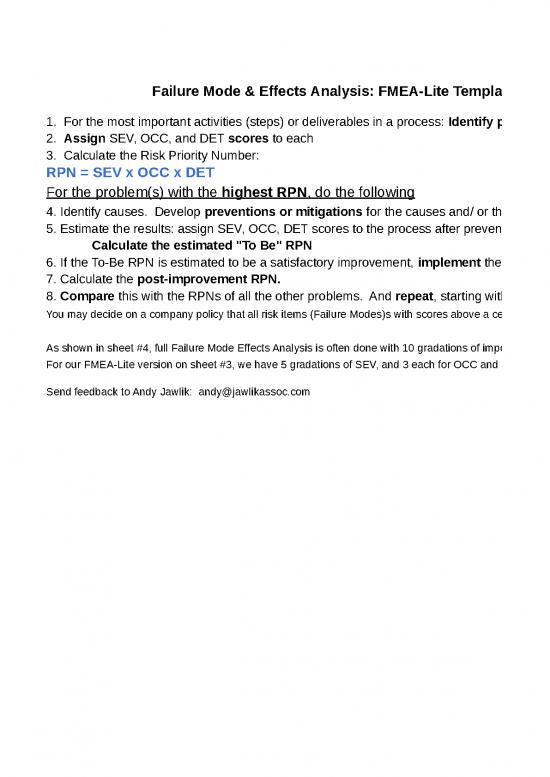 picture Fmea Template | Fmea Lite Template