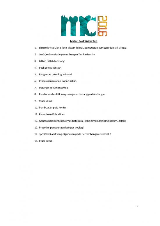 picture Dokumen Amdal Pertambangan 27337 | Kisi Kisi Soal Writing Test