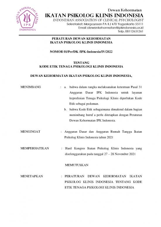 picture1_Psikolog Pdf 27806 | Kode Etik Tenaga Psikologi Klinis Indonesia picture1_Psikolog Pdf 27806 | Kode Etik Tenaga Psikologi Klinis Indonesia