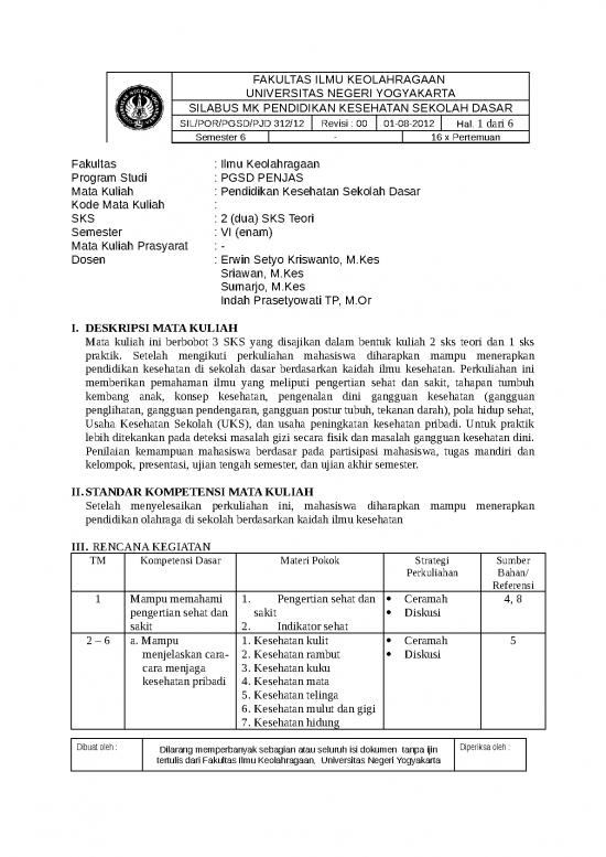 picture_Presentasi Usaha 28471 | Silabus Pendidikan Kesehatan Sd