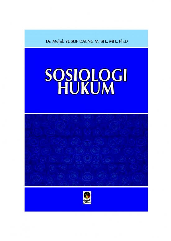 picture Sosiologi Hukum Id 26564 | Yusuf Daeng Sosiologi Hukum 2018