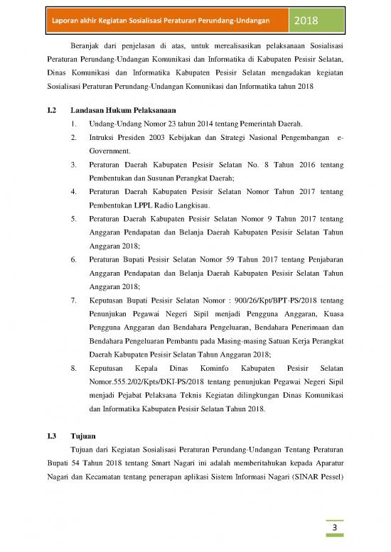 Laporan Sosialisasi | Laporan Kegiatan Sosialisasi Peraturan Perundang