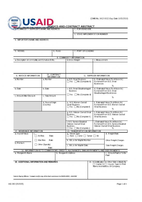 picture_Business Spread Sheet 30701 | Aid 282 (invoice And Contract Abstract)