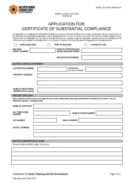 picture_Certificate Word Format 30129 | Application For Certificate Of Substantial Compliance