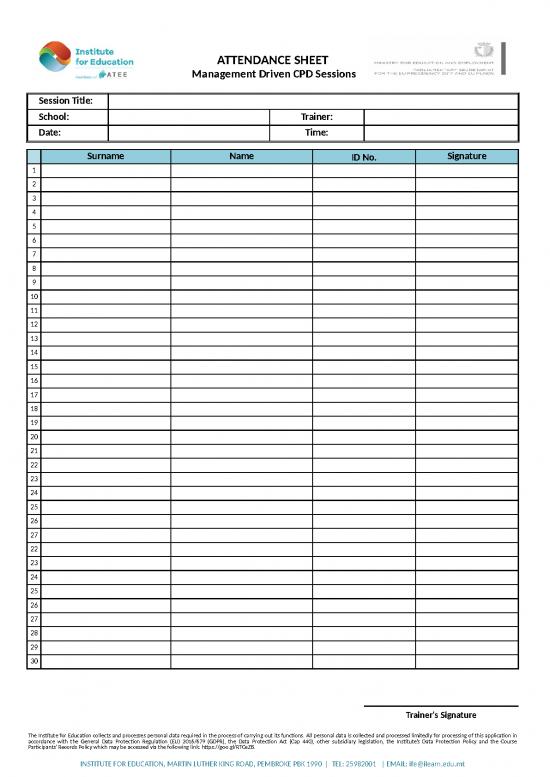 picture Excel Sheet Download 30848 | Attendance Sheet Cpd Management Driven Sessions  Ife