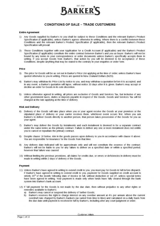 picture_Sale Invoice Format In Word 29298 | Barkers Conditions Of Sale