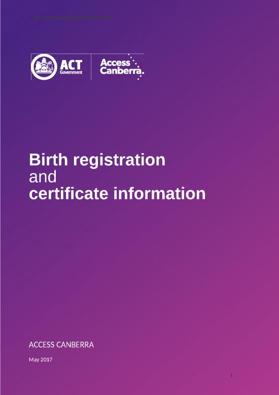Certificate Word Format 30105 Birth Registration And Certificate Information 