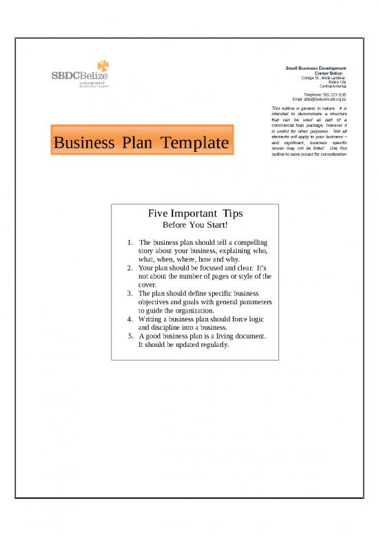 picture Business Spread Sheet 29310 | Business Plan Template  Sbdcbelize