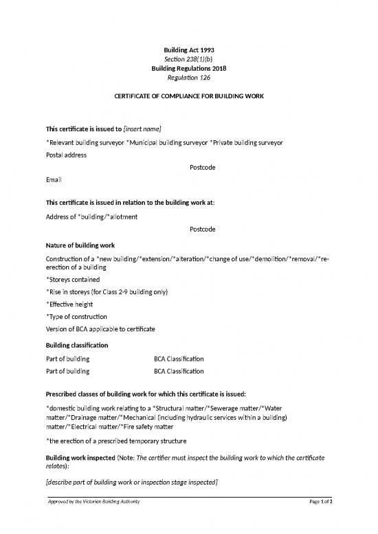 picture_Certificate Word Format 30305 | Certificate Of Compliance For Building Work