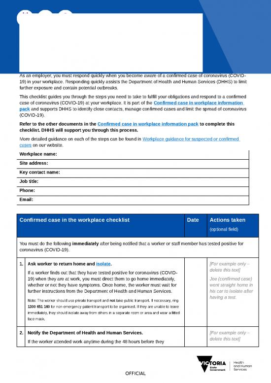 picture_Microsoft Word Checklist Template 29679 | Checklist   Confirmed Case Of Coronavirus (covid 19) In Workplace (word)