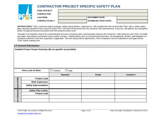 picture Project Management Spread Sheet 29801 | Contractorsafetyprogramrequirements Project Specific Safety Plan Power Generation Template