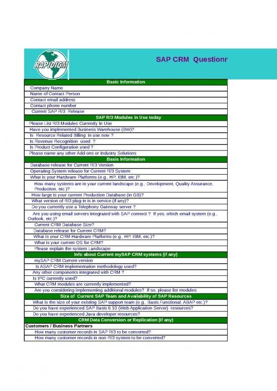 picture Excel Sheet Download 31478 | Crm Functionalitydetailedquestionnaire Ver3