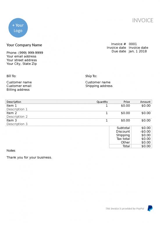 picture Invoice Template Word | Downloadable Word Invoice Template