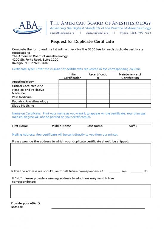 picture Certificate Word Format 30147 | Duplicate Certificate Request