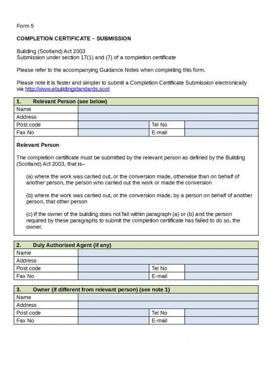 Certificate Word Format 30215 | Form 5 %e2%80%93 Completion Certificate ...