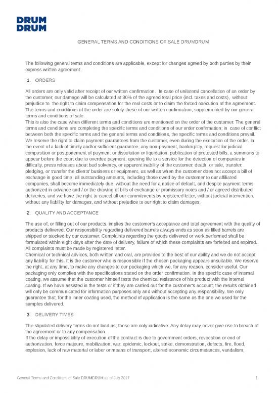 picture_Receipt Template Word 30557 | General Terms And Conditions Of Sale Drumdrum As Of July 2017