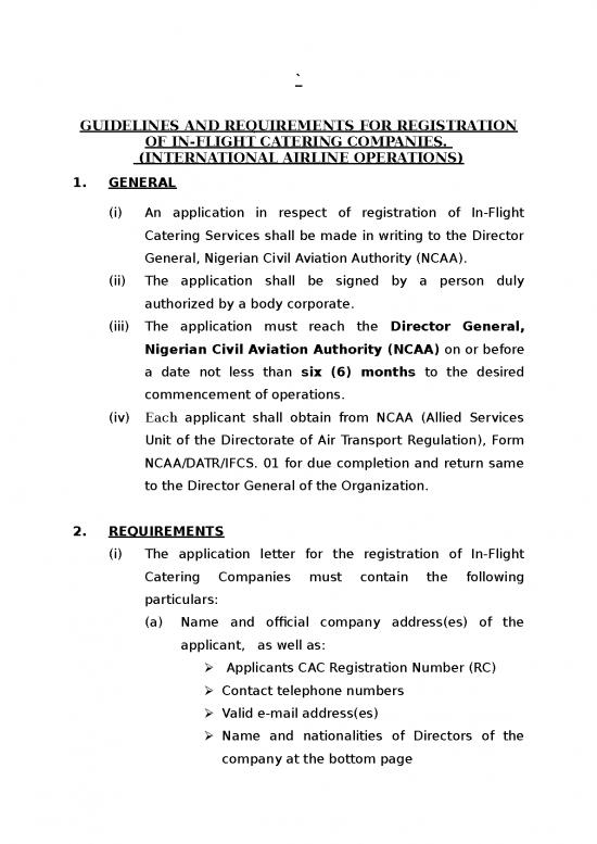 picture Company Presentation Template 29058 | Guidelines And Requirements For Inflight Catering Services