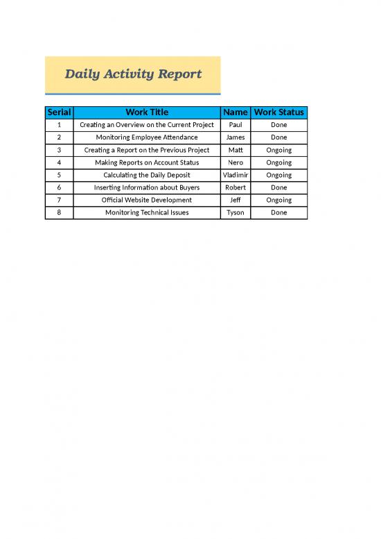 picture Excel Sheet Download 31076 | How To Make Daily Activity Report In Excel