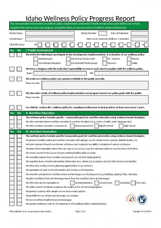 picture1_Excel Report Sample Download 31226 | Idaho Wellness Policy Progress Report