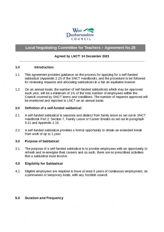 picture Teachers Handbook 29913 | Lnct Agreement N28  Self Funded Sabbaticals