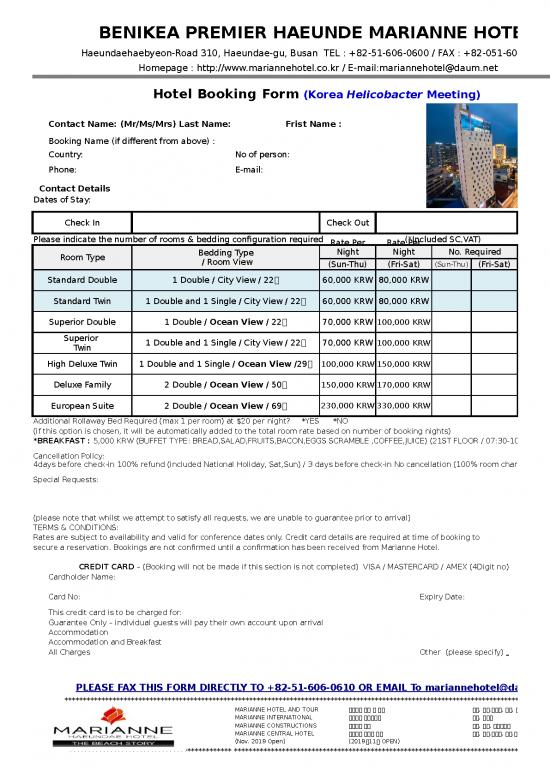 picture1_Room Booking Template Excel Free Download 30735 | Marianne Hotel Reservation Slip