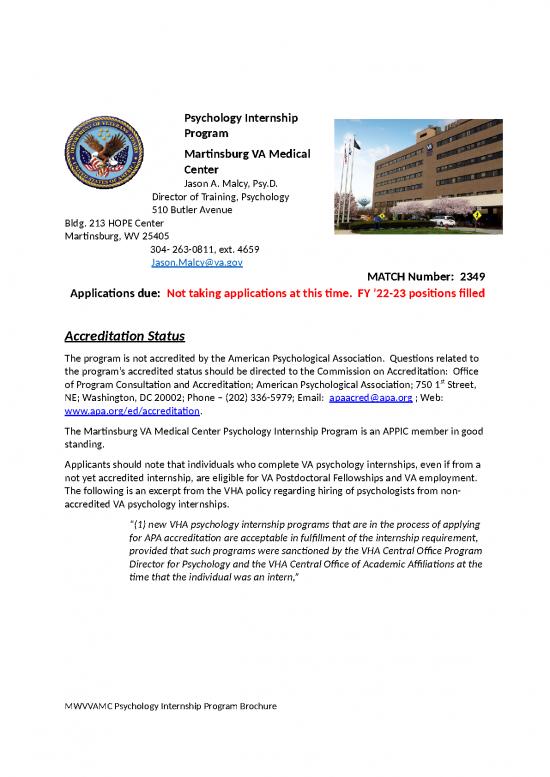 picture Martinsburg Internship Brochure 2022