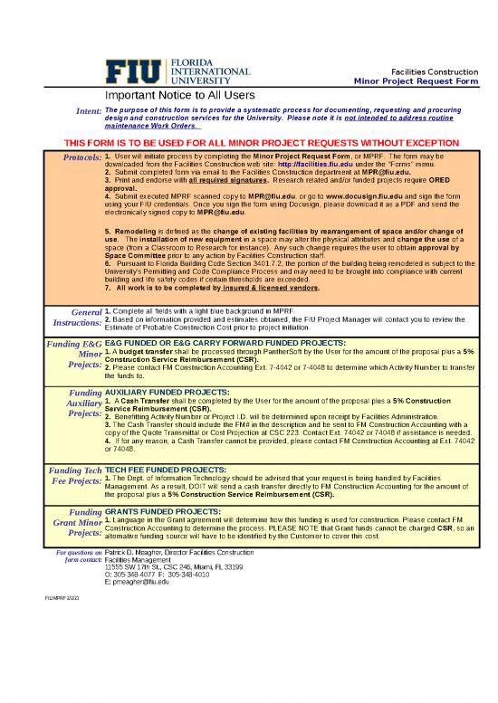 picture Download Form Excel 31574 | Minor Project Request Form V 4