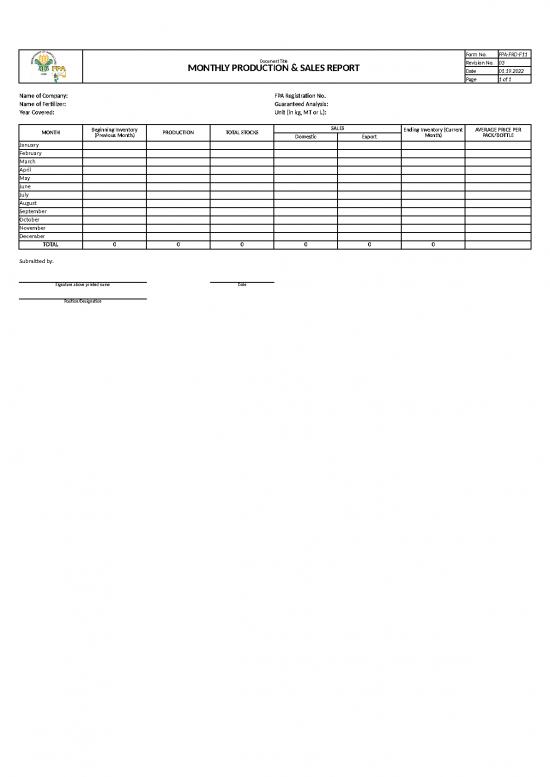 picture Sales Report Format In Excel Free Download 31473 | Monthly Production And Sales Report