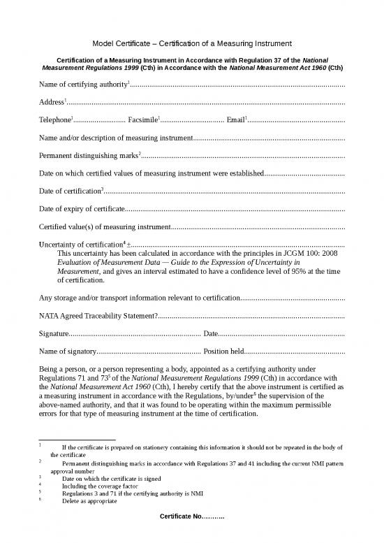 picture1_Certificate Word Format 30226 | Nmi Model Cert For Certification Measuring Instrument