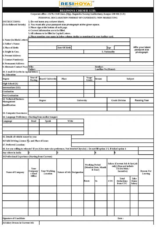 picture_Spread Sheet Blank 30783 | Personal Decleration Form Non Marketinxlsx