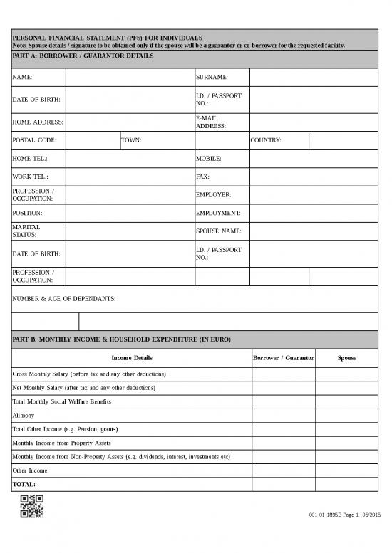 picture Income And Expenditure Template 29296 | Personal Financial Statement Pfs