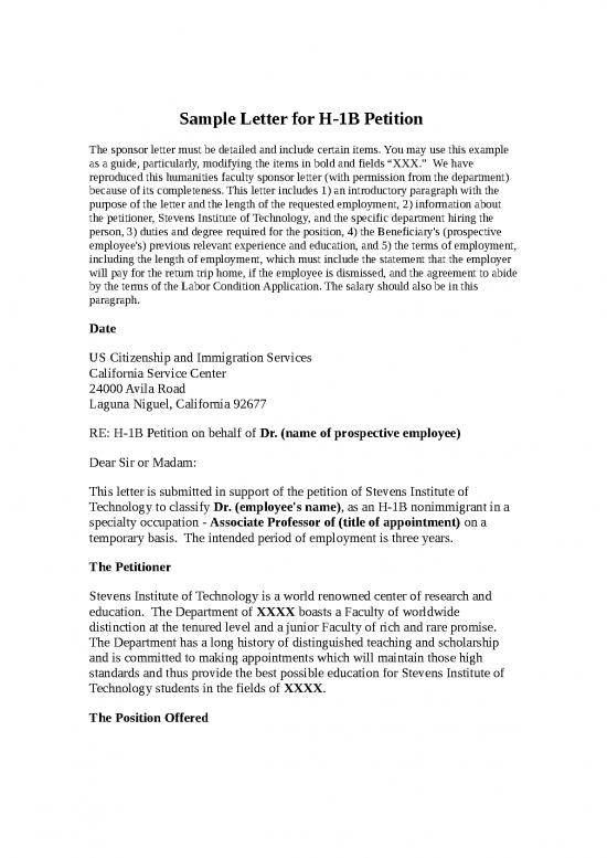 picture Letter Of Agreement Template 31436 | Sample Letter Uscis H 1b Initial (department)