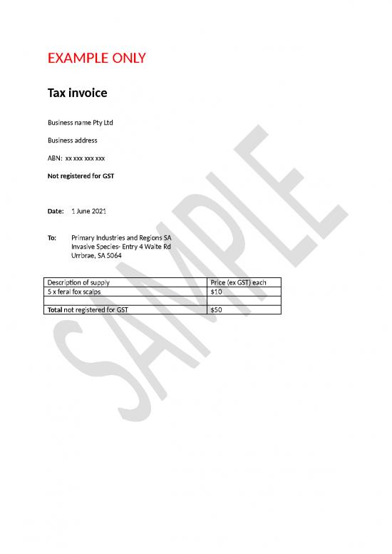 picture Gst Word Format 30435 | Sample Tax Invoice No Gst Fox Bounty