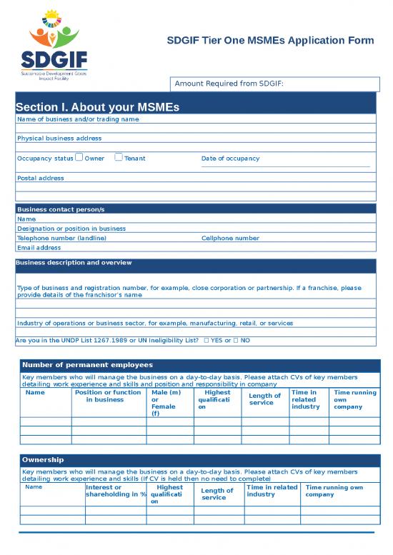 picture Business Leaflet Template Free 29449 | Sdg Impact Facility Tier 1 Msmes Application Template