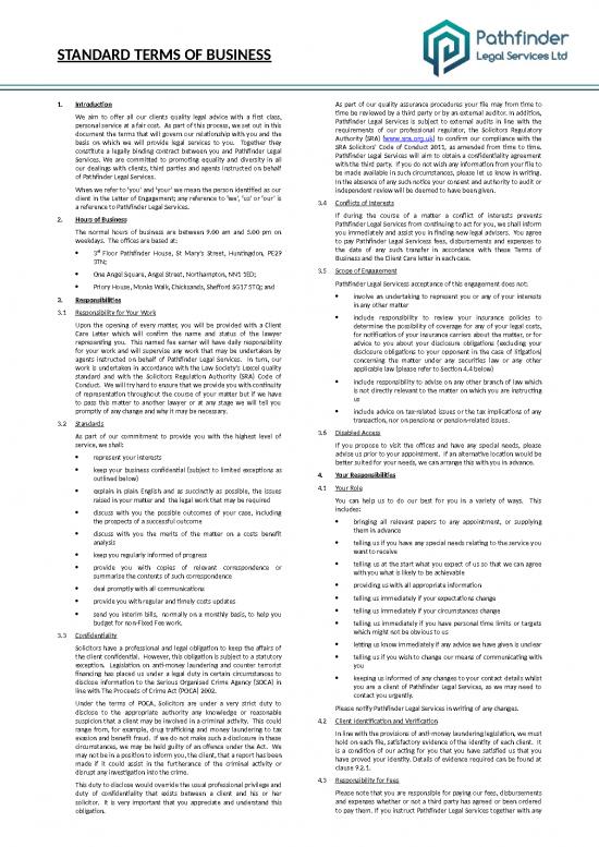 picture_Business Spread Sheet 29798 | Standard Terms Of Business Sept21