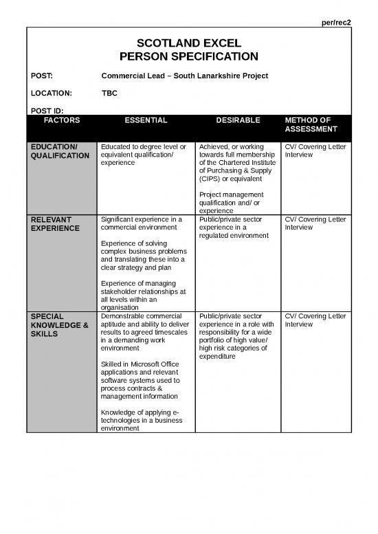 picture Business Spread Sheet 31417 | Sxl Person Spec   Commercial Lead   South Lanarkshire Project