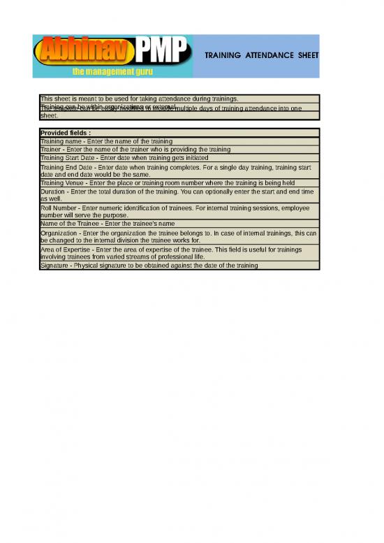 picture Excel Sheet Download 30741 | Training Attendance Sheet Akpmp V1