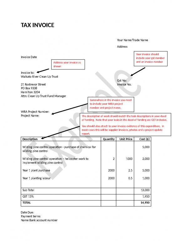 picture Gst Word Format 30711 | Wra Invoice Template