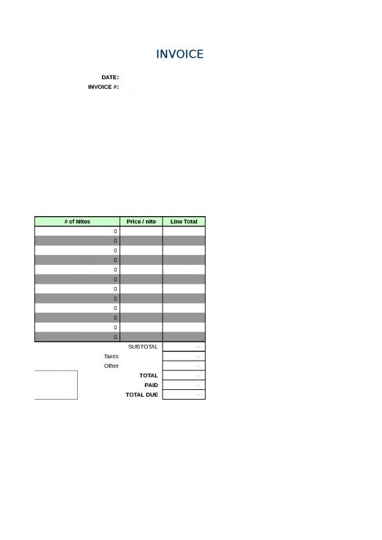 Invoice Template In Excel Format Free Download 30852 Hotel Invoice
