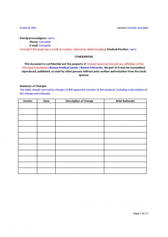 Protocol Template